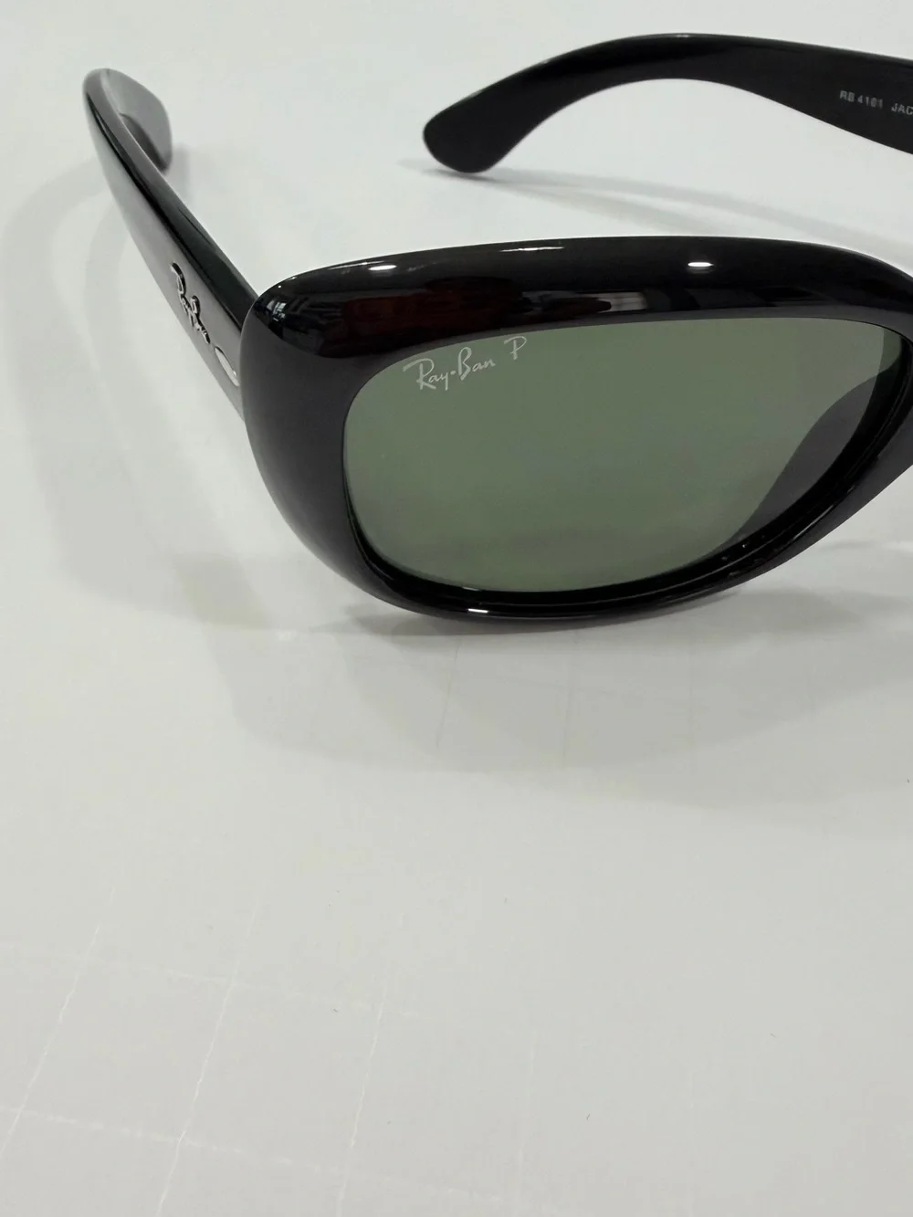 Ray-Ban Black Frame Sunglasses with Green Lenses